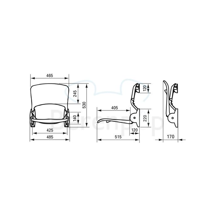 Handicare (Linido) LI2202200611 douchezitting met rugleuning opklapbaar antraciet