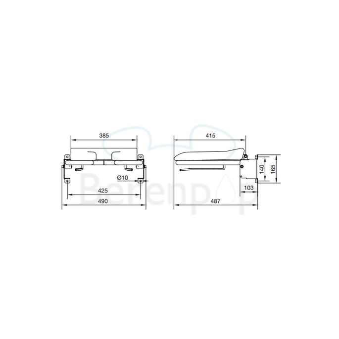 Handicare (Linido) LI2221021102 douchezitting (met zachte zitting) staal gecoat wit