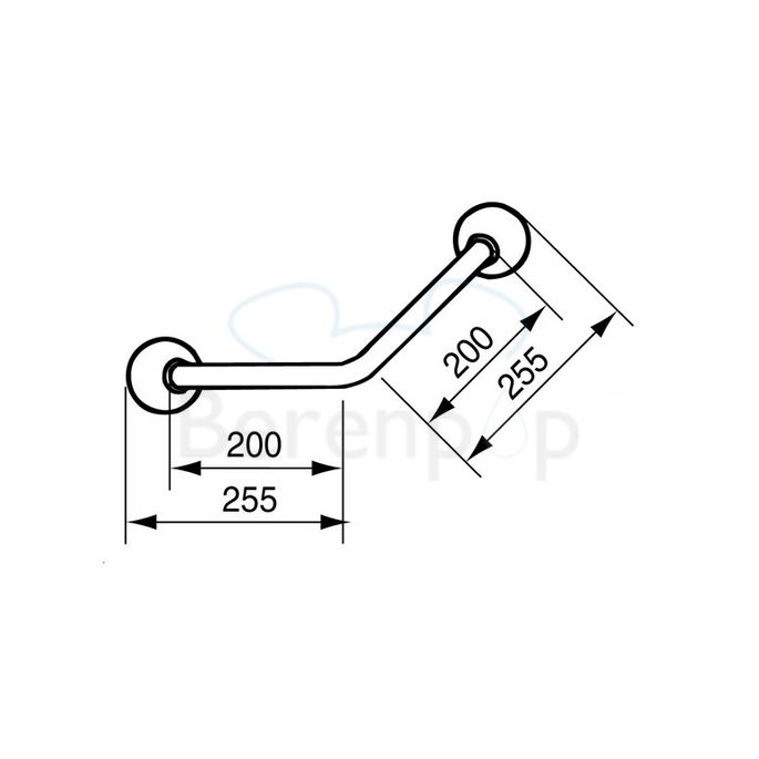 Handicare (Linido) LI2611007102 wandbeugel 45° 200x200mm staal gecoat wit