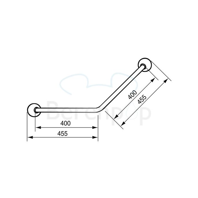 Handicare (Linido) LI2611008102 wandbeugel 45° 400x400mm staal gecoat wit