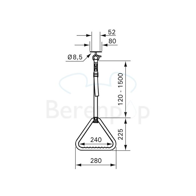 Handicare (Linido) LI2612000102 triangel staal gecoat wit