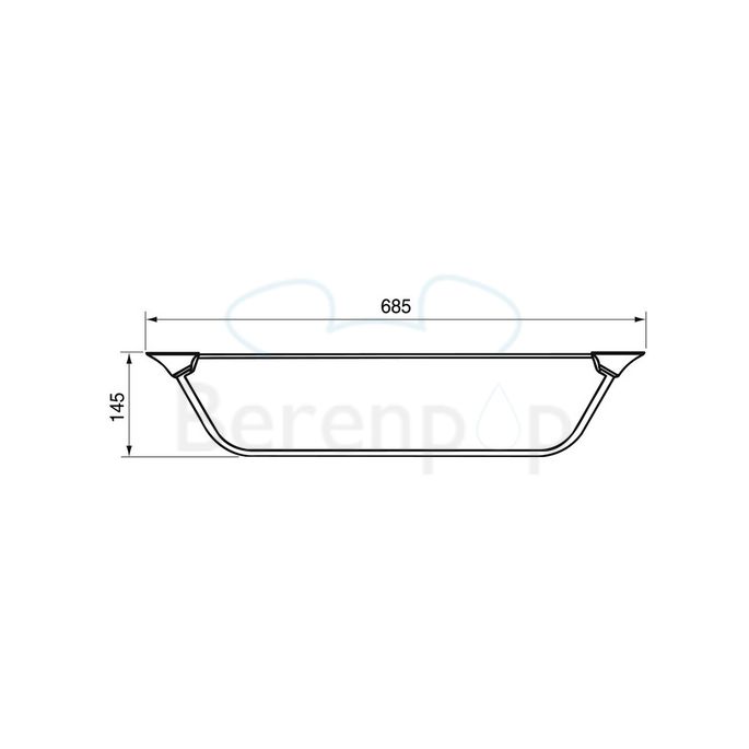 Handicare (Linido) LI2634000202 planchet RVS gepolijst (witte afdekkappen en aflegvlak)