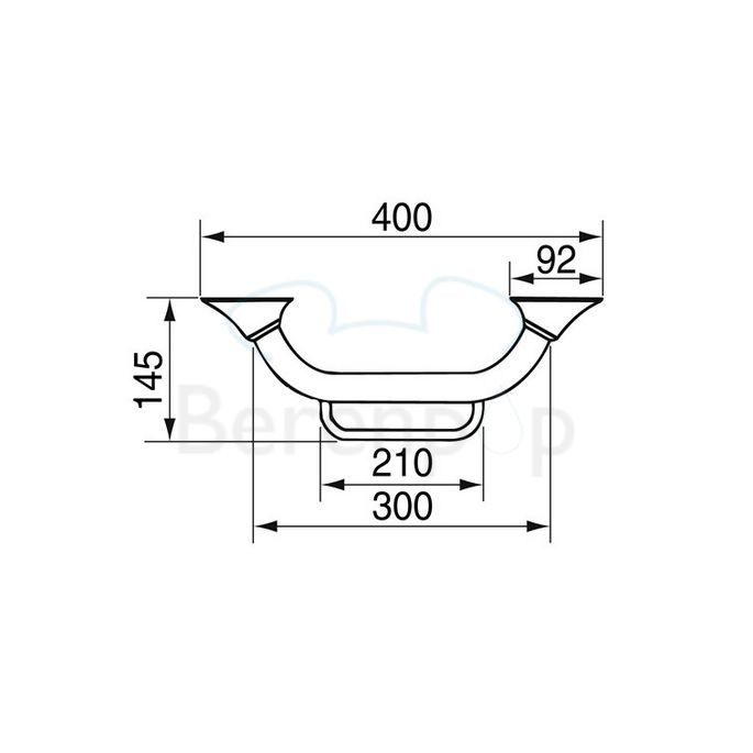 Handicare (Linido) LI2637001102 handdoekrek kort 300mm staal gecoat wit