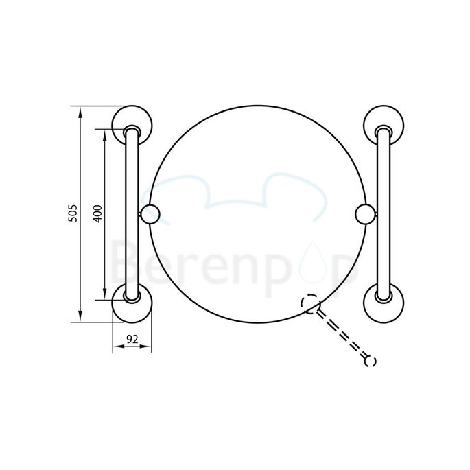 Handicare (Linido) LI2642001102 garnituur voor kantelspiegel staal gecoat wit