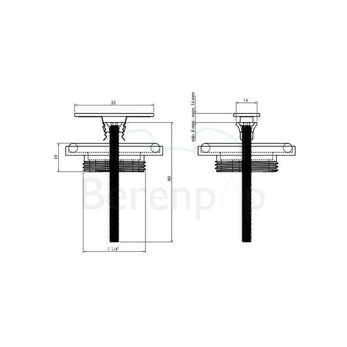 Clou CL1060300040 afvoerplug en sifonaansluiting t.b.v. Flush en First fonteinen RVS gepolijst