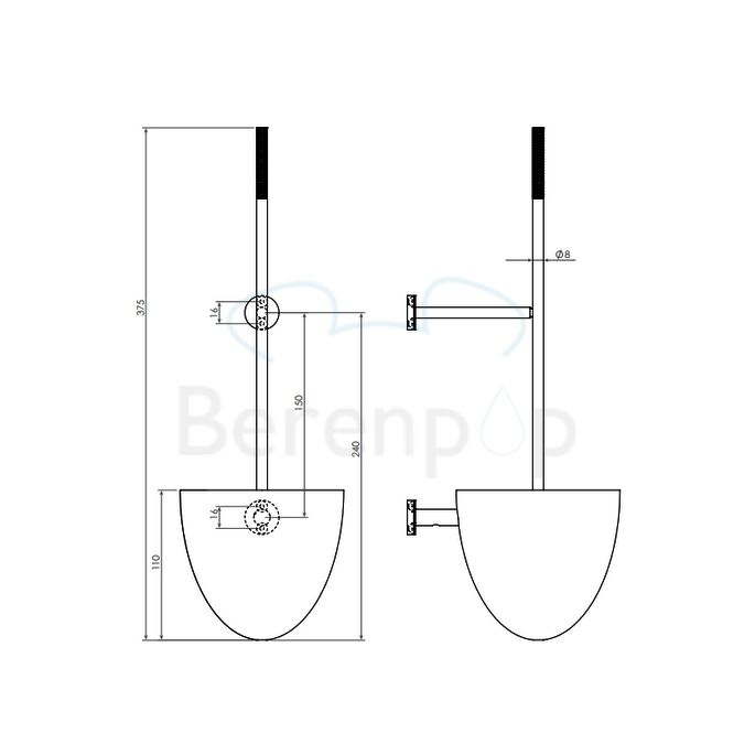 Clou Slim CL090304241 toiletborstel garnituur wand rvs geborsteld (OUTLET)