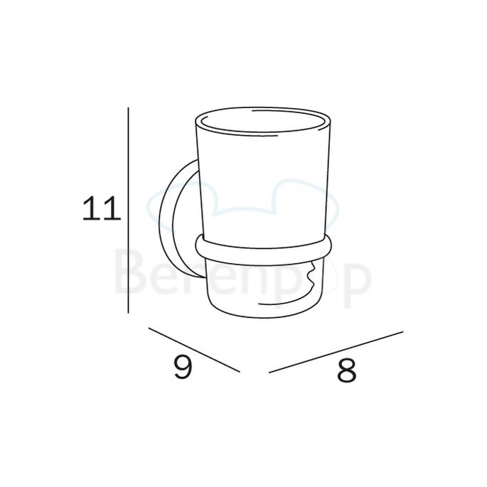 Inda Colorella A23100CR03 bekerhouder helder transparant glas/ chroom