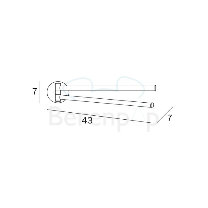 Inda Colorella A23150CR 2-lids handdoekhouder chroom