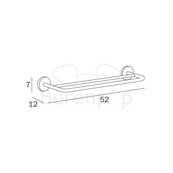 Inda Colorella A2391BCR dubbele handdoekhouder 52cm chroom