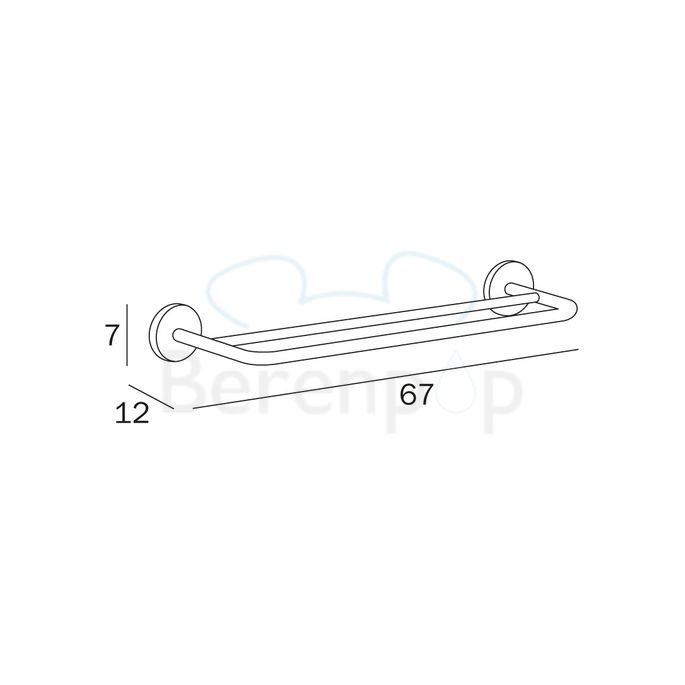 Inda Colorella A2391CCR dubbele handdoekhouder 67cm chroom