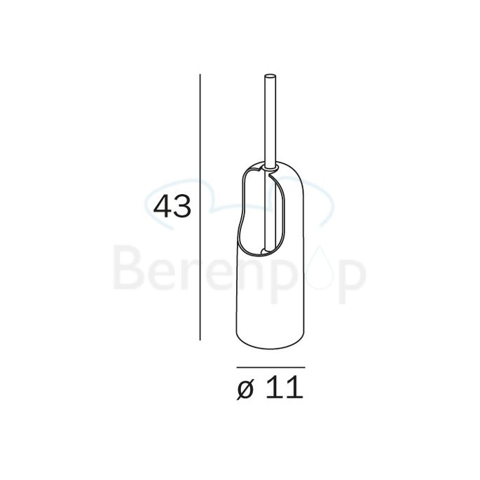 Inda Export A07140WW toiletborstelhouder chroom/ Polipropyleen wit