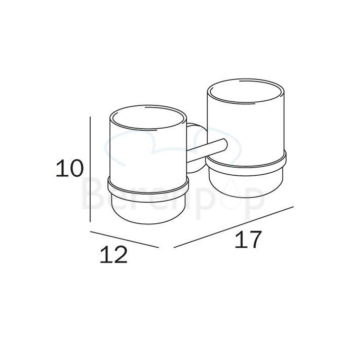 Inda Forum A3610DCR21 dubbele bekerhouder gesatineerd glas/ chroom