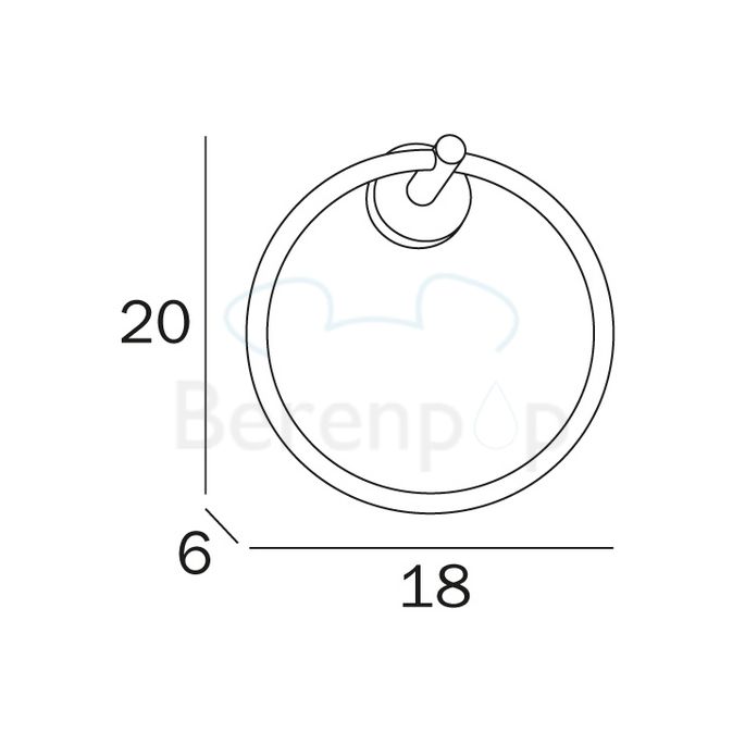 Inda Forum A36160CR handdoekring chroom