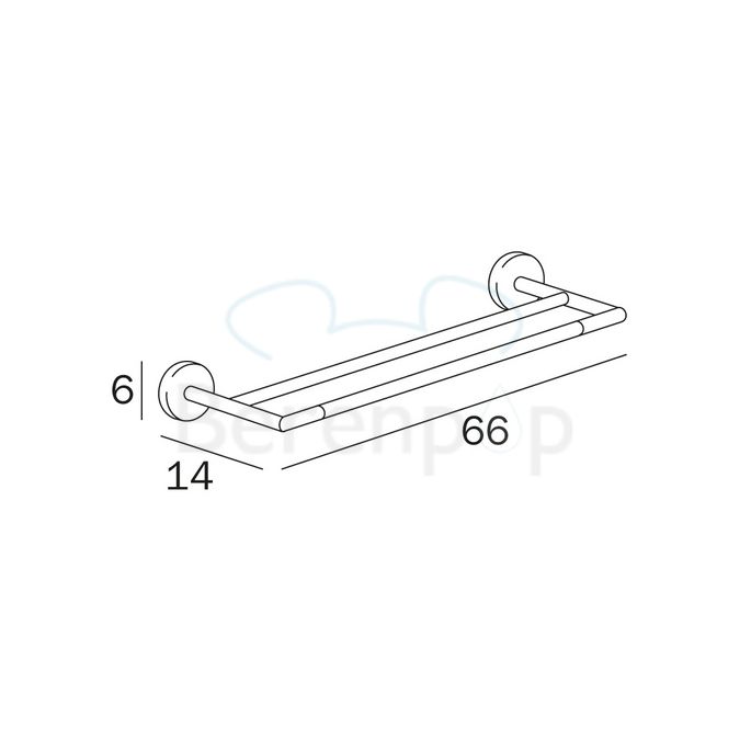 Inda Forum A3619CCR dubbele handdoekhouder 66cm chroom