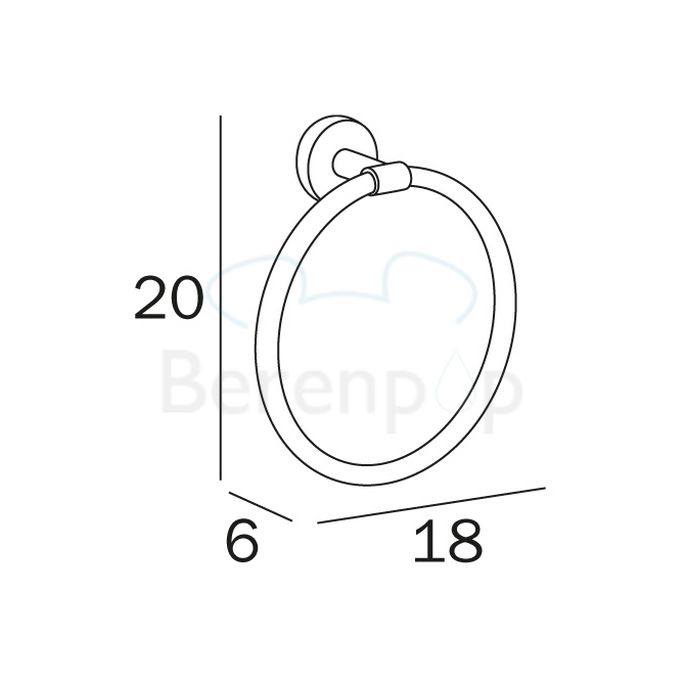 Inda Gealuna A10160CR handdoekring chroom