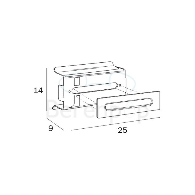 Inda Hotellerie A04250CR tissuehouder voor wastafel inbouw chroom