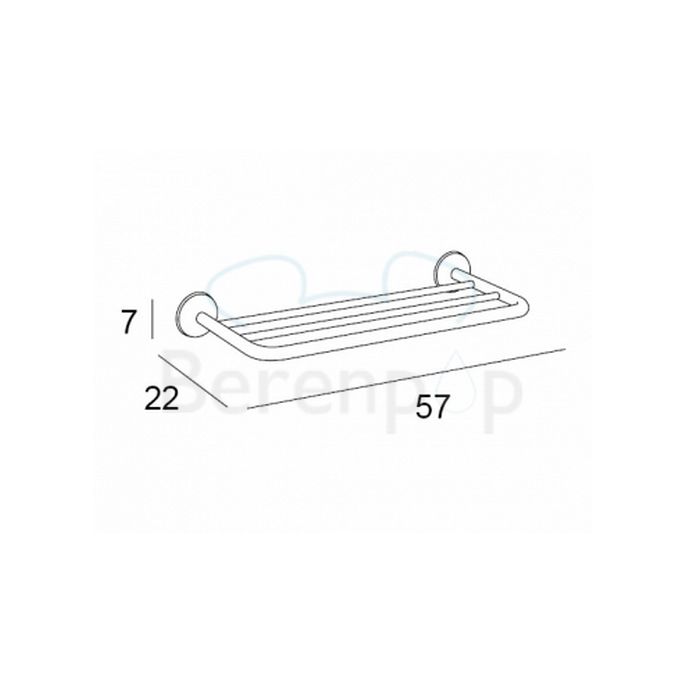 Inda Hotellerie A04680CR handdoekenrek 57cm chroom