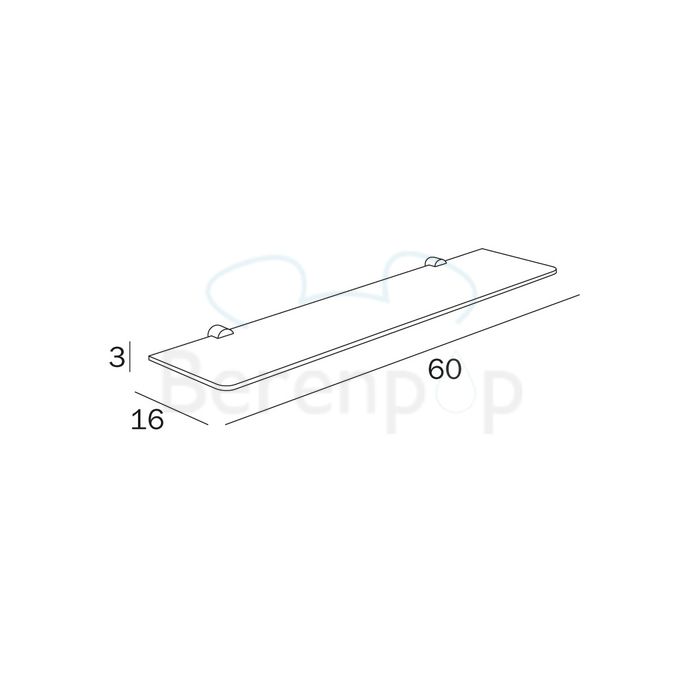 Inda Hotellerie AV408ACR01 planchet transparant glas/ chroom