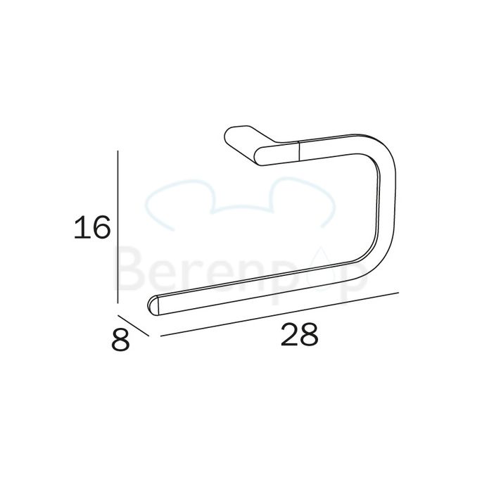 Inda Mito A20160CR handdoekring chroom