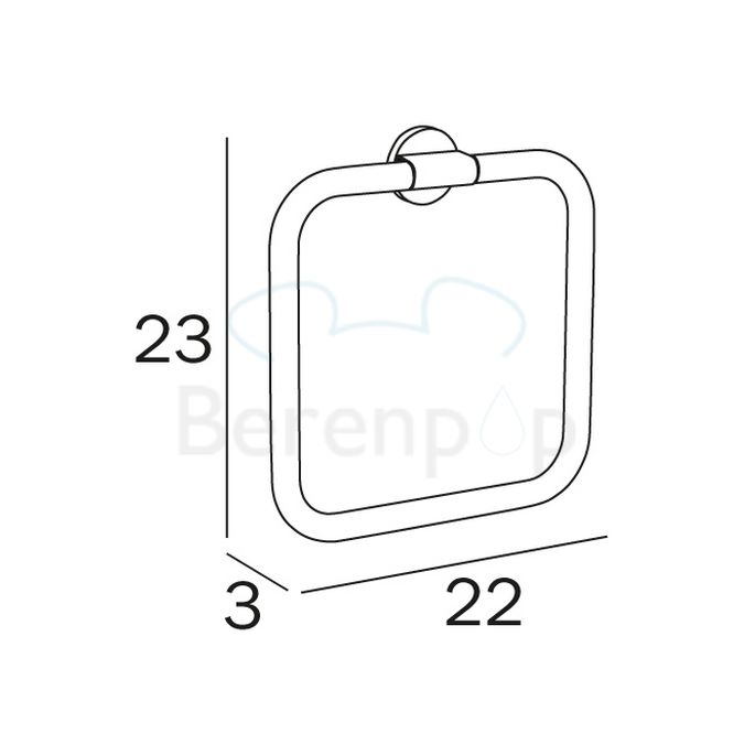 Inda One A2416ACR handdoekring chroom