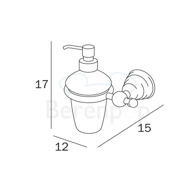 Inda Raffaella A32120BZ21 zeepdispenser gesatineerd glas/ brons