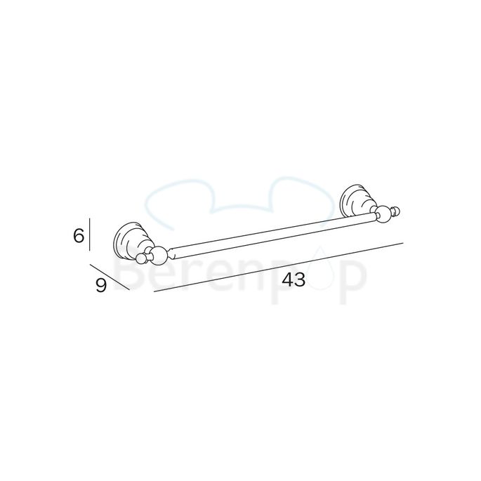 Inda Raffaella A3218ACR handdoekhouder 43cm chroom