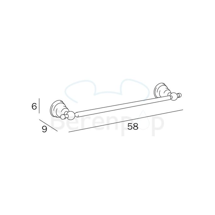 Inda Raffaella A3218BCR handdoekhouder 58cm chroom