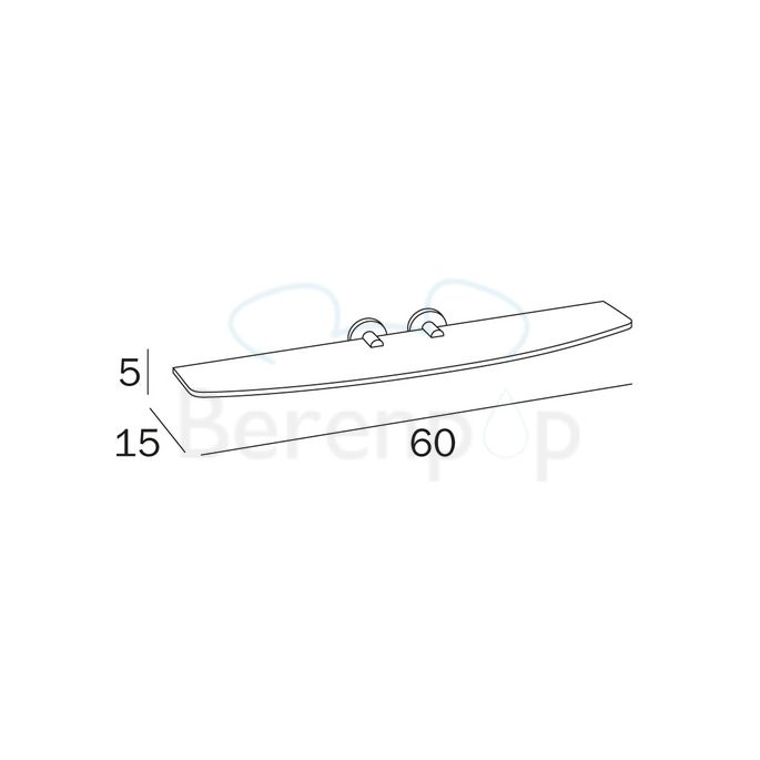 Inda Touch A46080CR21 planchet 600mm gesatineerd glas/ chroom