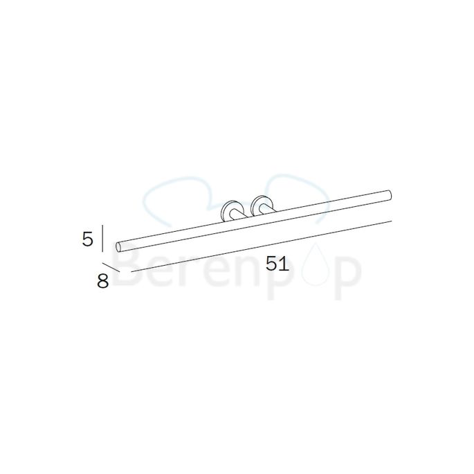 Inda Touch A4618BCR dubbele handdoekhouder 51cm chroom