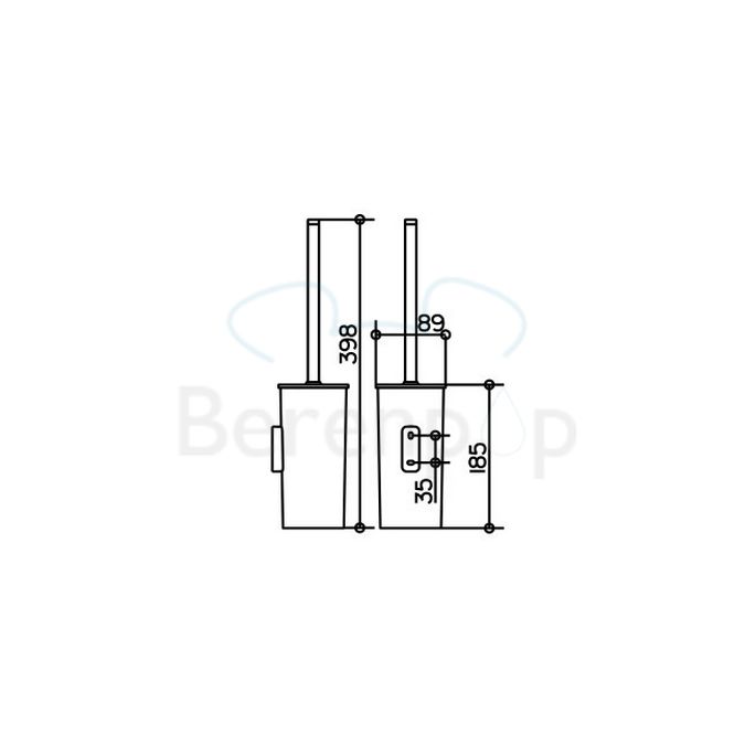 Keuco Moll 12764010100 toiletborstelgarnituur chroom/ wit