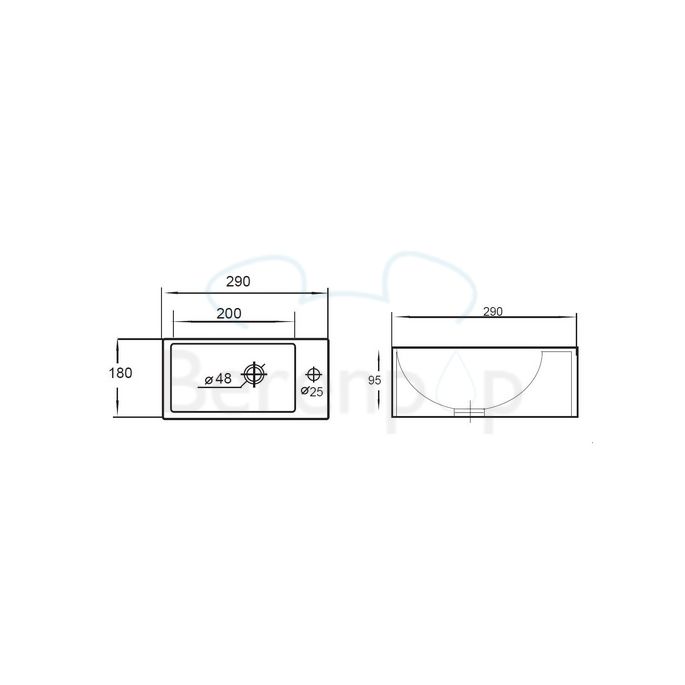 San4U 2508057 Wonder (rechts) fontein 29x18x9,5cm keramiek wit