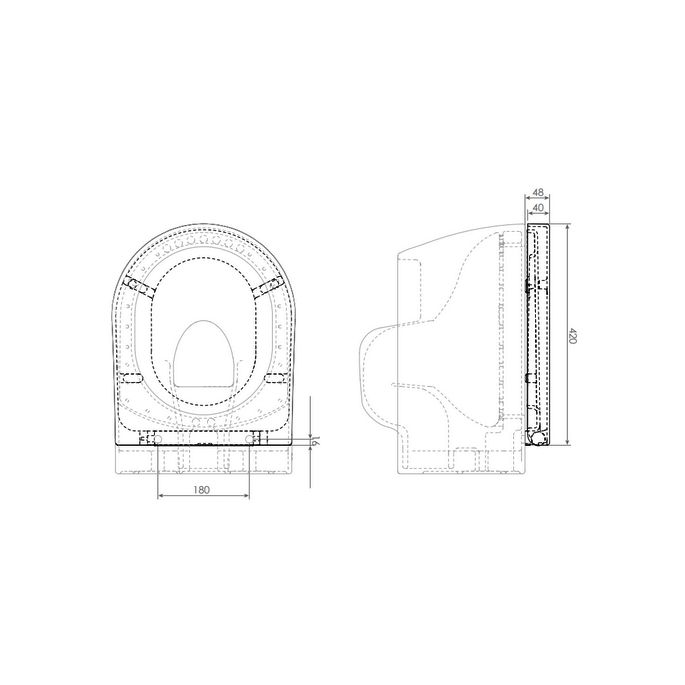 Clou First CL0406030 toiletzitting met deksel (verkorte versie) wit