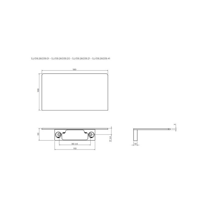 Clou Sjokker SJ092603941 planchet 180mm RVS geborsteld