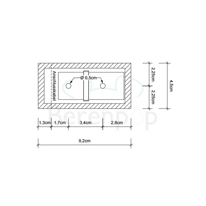 Decor Walther 0319660 OMEGA 2 wandlamp 30/50x5cm mat zwart