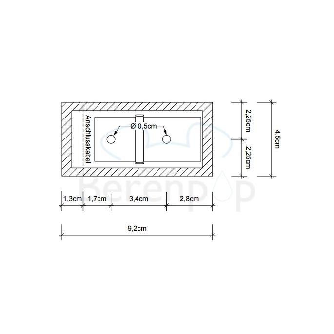 Decor Walther 0402250 OMEGA 1 spiegellamp 30/50x5cm mat wit