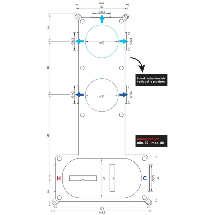 Brauer Carving 5-CE-112 thermostatische inbouw regendouche SET 16 chroom