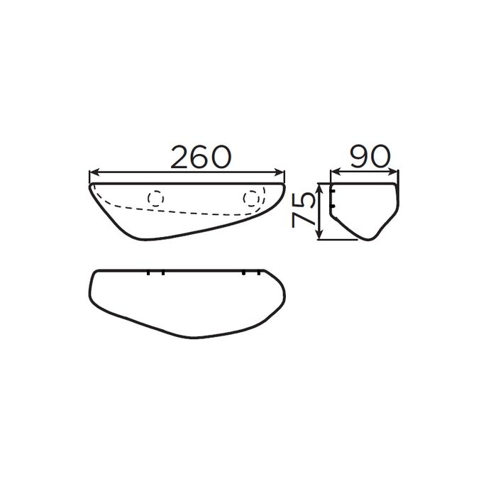 Clou Cliff CL0900003 planchet 260mm keramiek wit