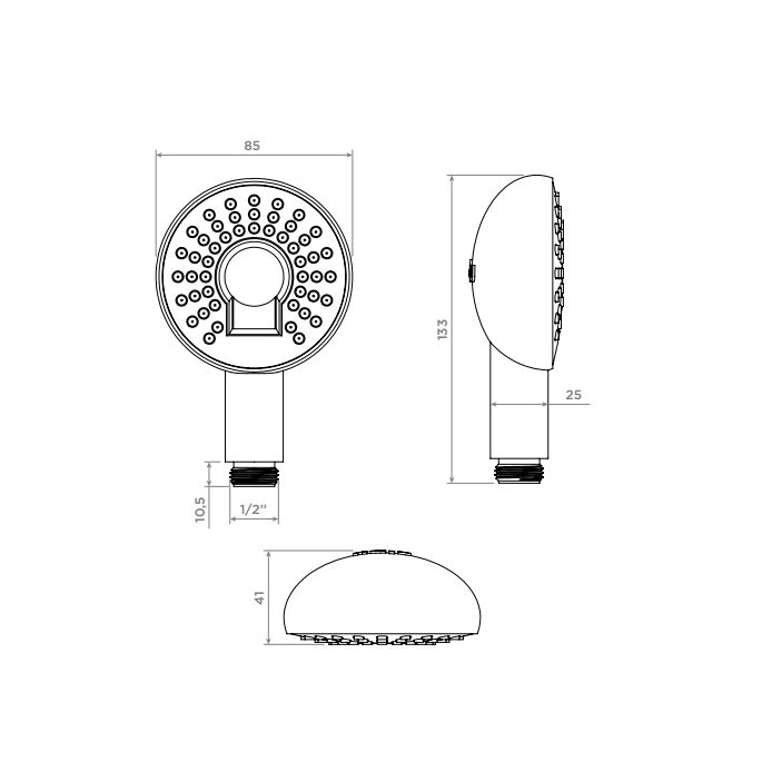 Clou Kaldur CL0625006 handdouche soft-touch grijs