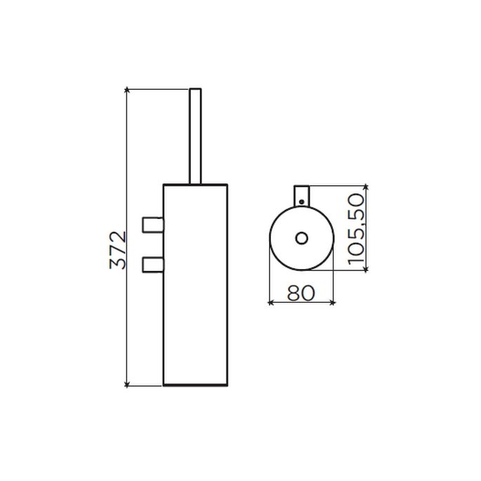 Clou Sjokker SJ092600220 toiletborstelgarnituur wand mat wit