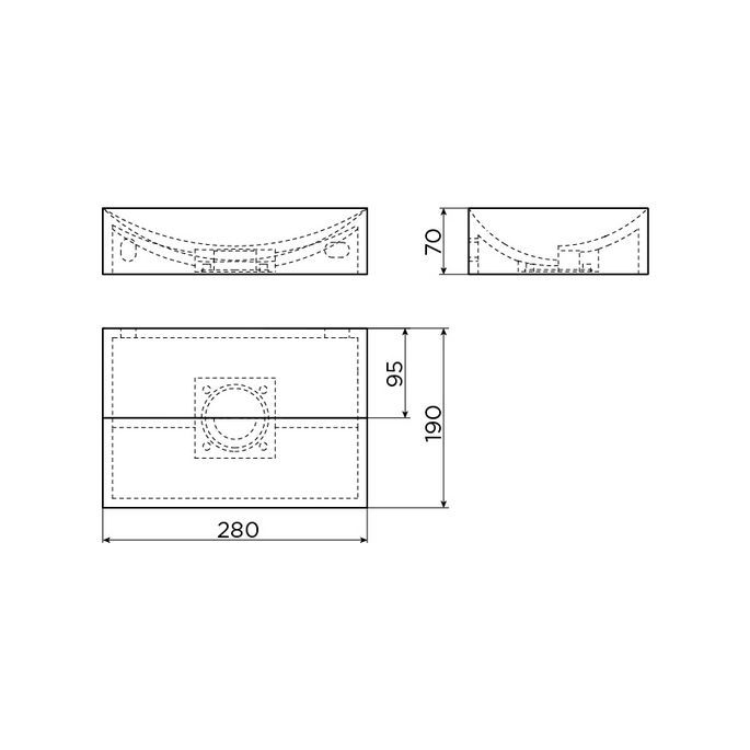 Clou Vale CL0302160 fontein 28x19cm mat wit keramiek