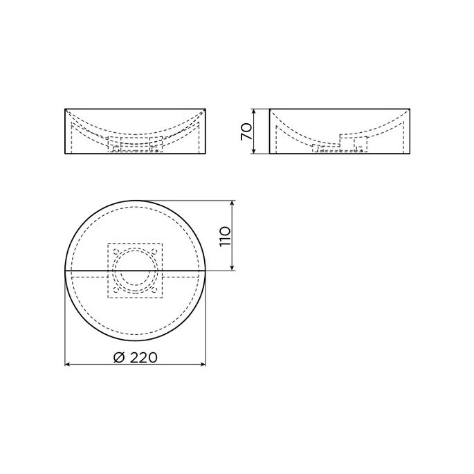 Clou Vale CL0330164 fontein 22cm zonder kranenbank mat zwart keramiek
