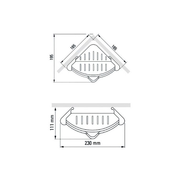 Duscholux Showerbox 950.818040.070 opbergkastje mat zilver, met 4 schuifelementen 2x wit en 2x grijs, 113cm