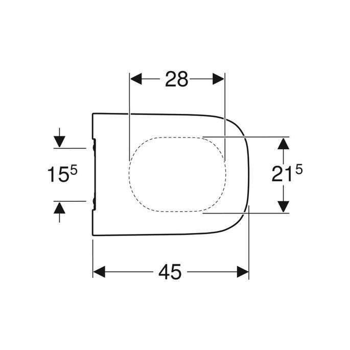 Geberit Smyle Square 500688011 toiletzitting met deksel wit