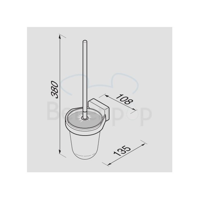 Geesa Bloq 7010 toiletborstelhouder (witte borstelkop) chroom (OUTLET)