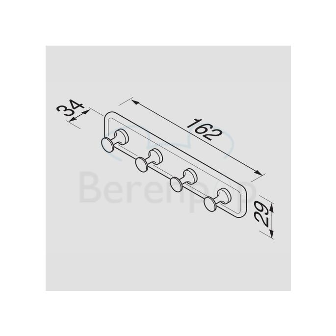 Geesa Hotel 5281 multihaak met 4 haken chroom (OUTLET)