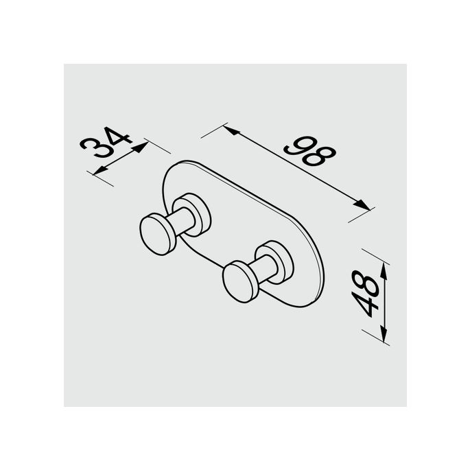 Geesa Nemox Black 91651506 dubbele haak mat zwart