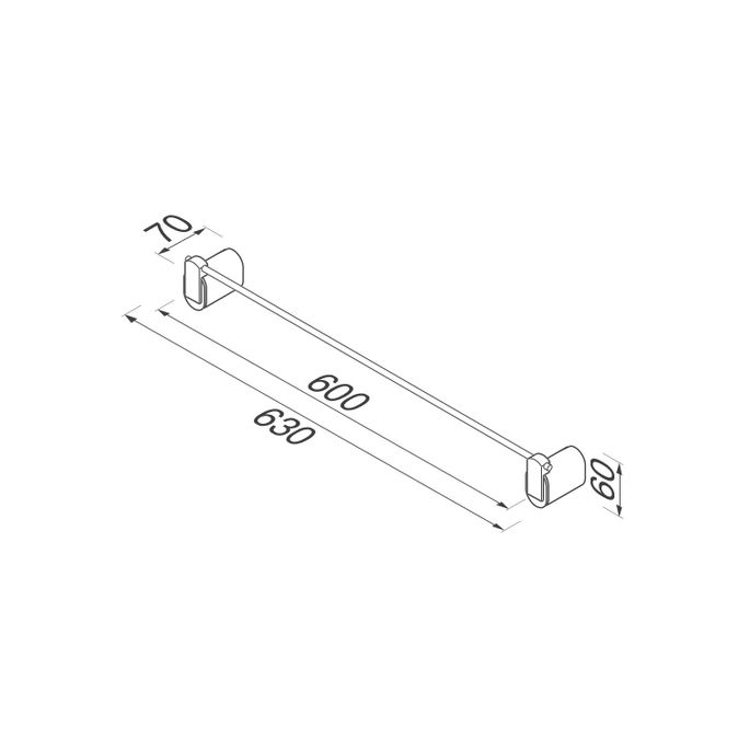 Geesa Pulse 8507-06-60 wandhanddoekhouder 60cm chroom (OUTLET)