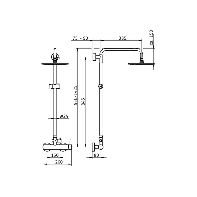 HSK RS 200 Mix rond 1006500 showerset met mengkraan chroom