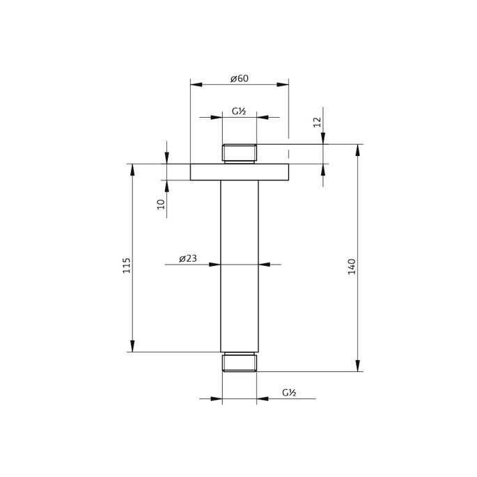 HSK Shower & Co! 1100006 plafonduitloop met afdekplaat rond 140mm chroom