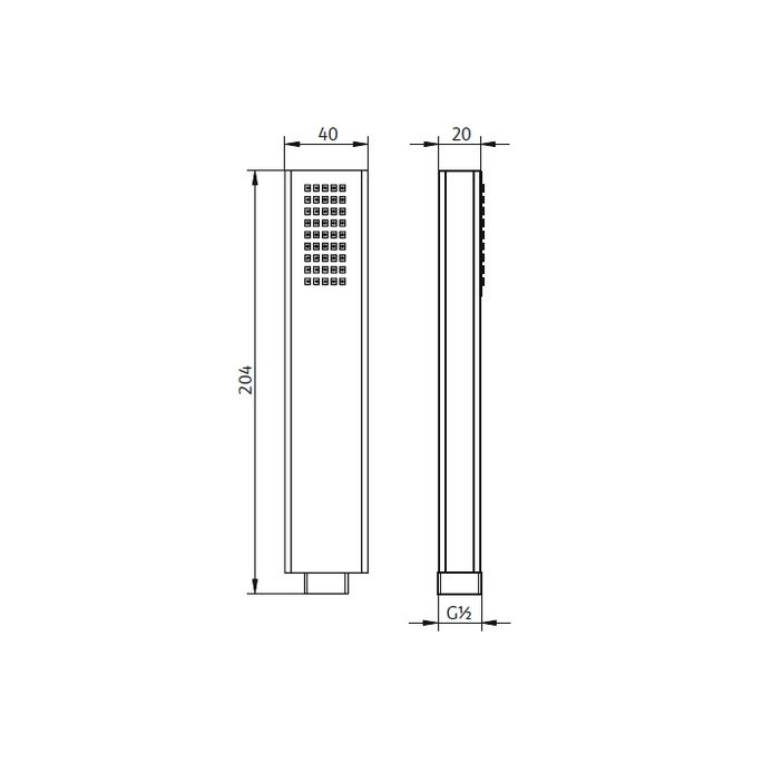 HSK Shower & Co! 1100017 design handdouche rechthoekig met doucheslang chroom